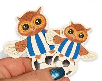 Ozzy owl Stickers, journal  stickers, laptop stickers for him, Sheffield Wednesday owls sticker