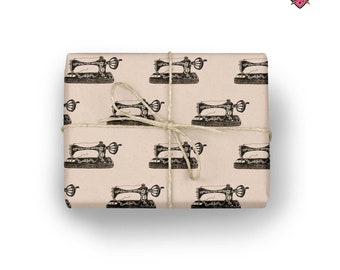 Sewing Machine Gift wrap, seamstress wrapping paper, sewist gift wrap in three size options