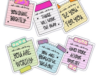 Positive Mental Health stickers, notes to self and positive affirmations