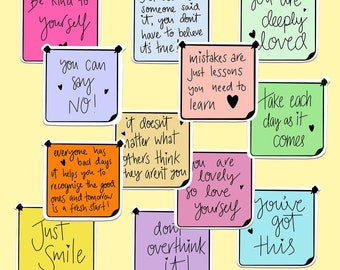 Positive Mental Health & Note to Self Stickers