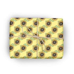 Sunflower wrapping paper, Sunflower Gift wrap, sunflowers, novelty print gift wrap.