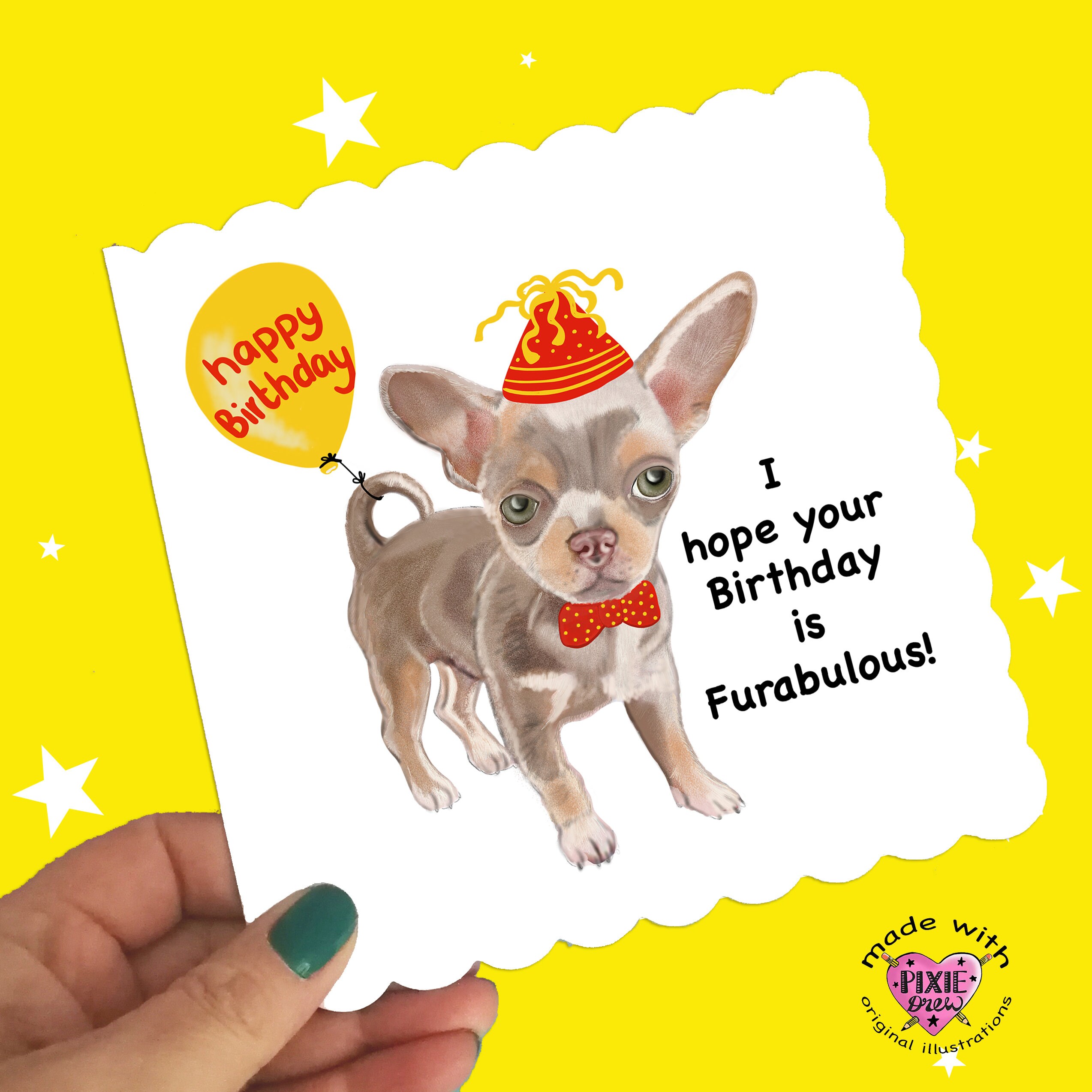 Chihuahua Geburtstagskarte Karte für einen Chihuahua Etsy
