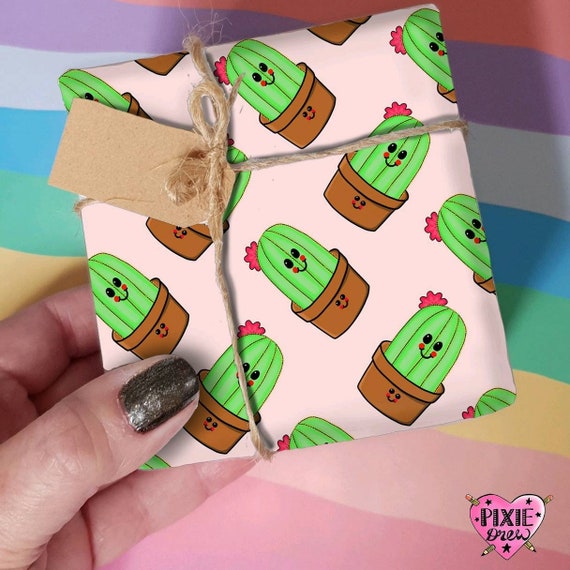 Cactus Gift Wrap Cactus Wrapping Paper Happy Cactus Novelty - Etsy