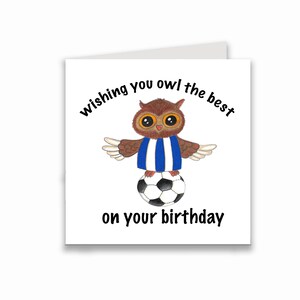 Carte du mercredi de Sheffield, carte de hibou du mercredi de Sheffield, carte de hiboux, carte de fan de football, fête des pères