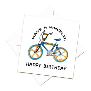 Bmx burner birthday card, bike birthday card, bmx card, bicycle birthday card, cyclist birthday card, mens birthday card, card for him