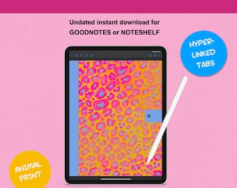 Undated Digital Planner for Goodnotes, Yearly, Monthly, Weekly & Daily Pages, Habits, Health, Money, Goals Trackers