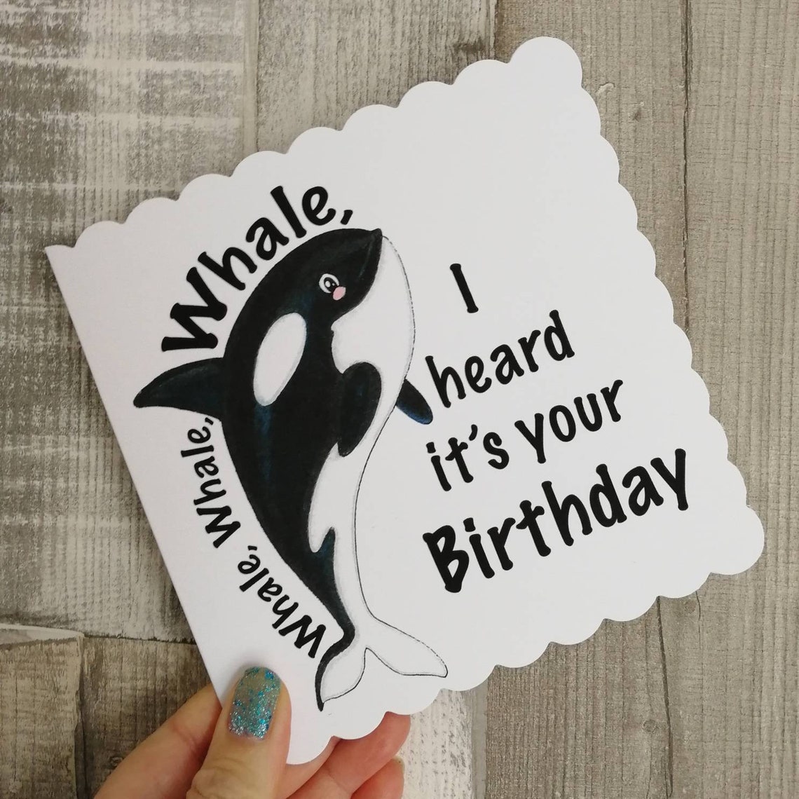 Orca Whale Birthday Card Quirky Birthday Card Whale Pun Etsy UK