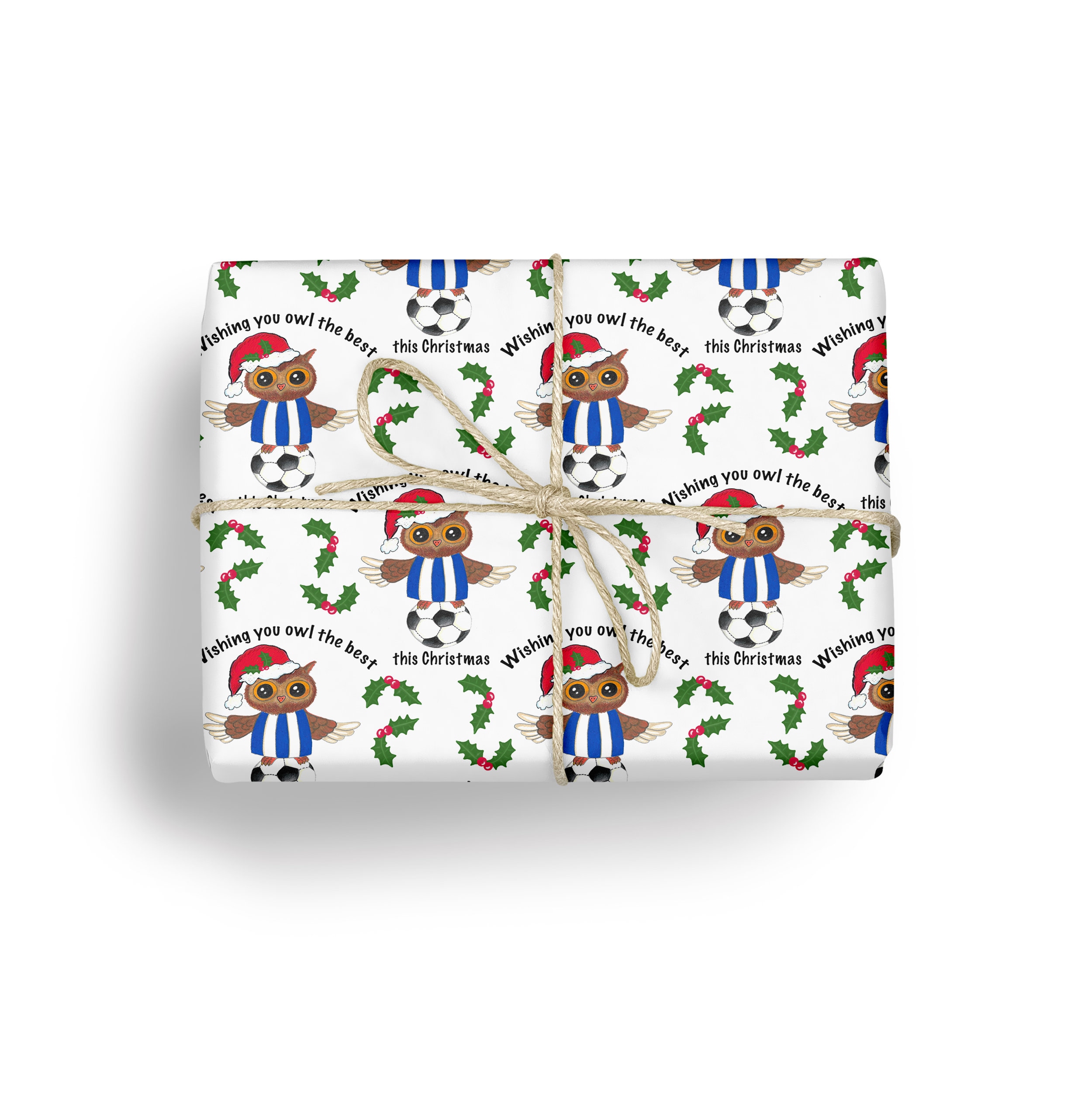 Ozzy Owl Christmas Wrapping Paper: Sheffield Wednesday Xmas Gift Wrap