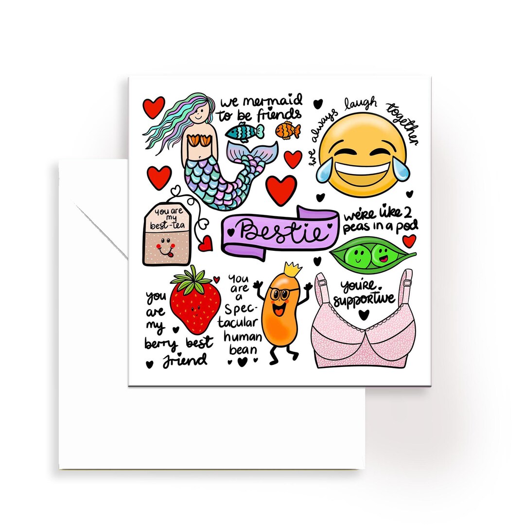 Best Friend Card, Bestie Card, Card for Your Bff, Silly Puns for Her ...