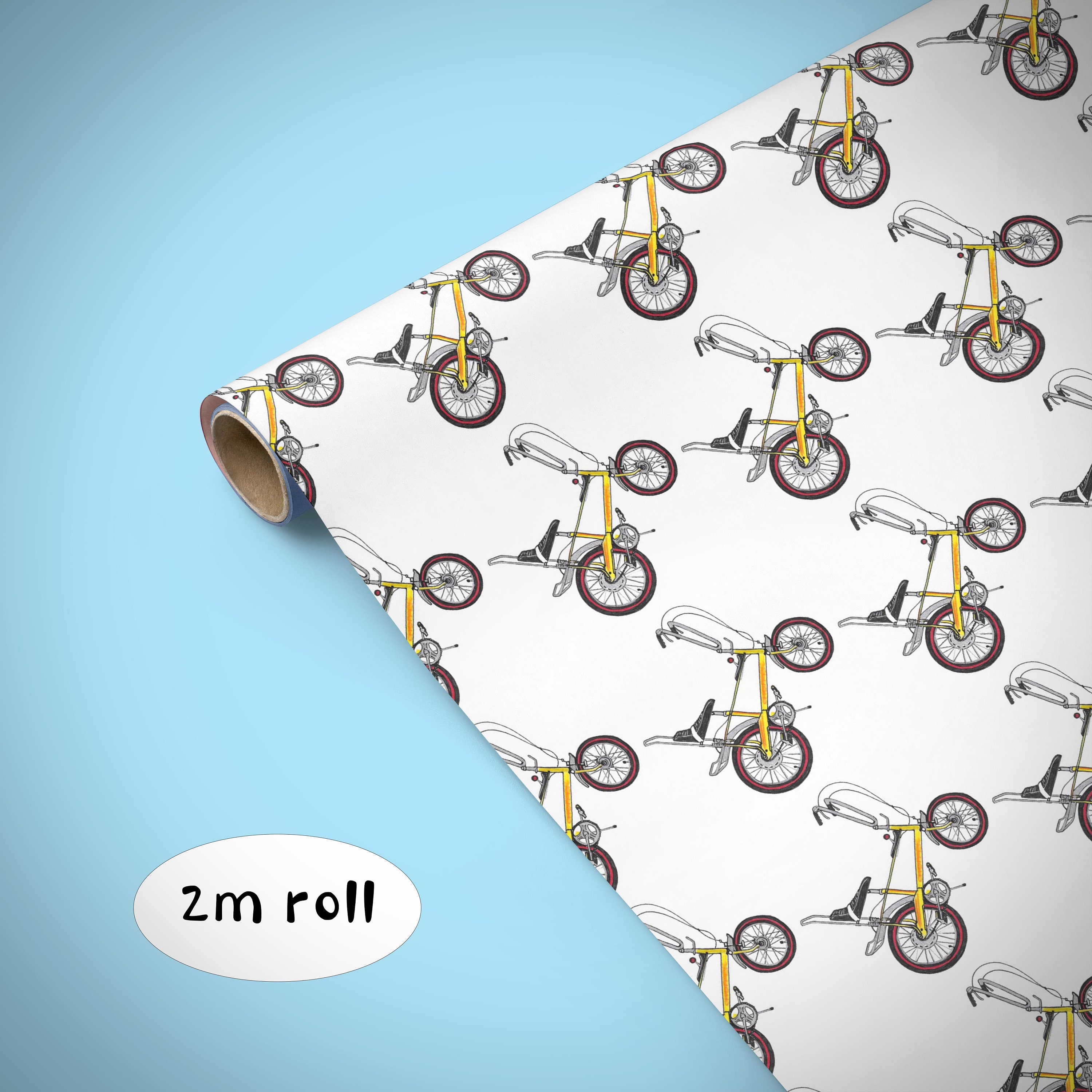 Cycling Bike Yellow Wrapping Paper 