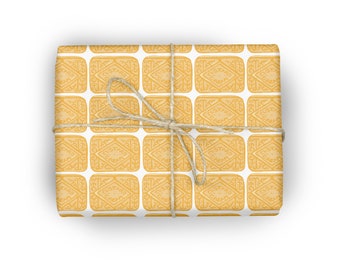 Custard cream wrapping paper, British biscuit gift wrap, custard cream gift wrap.