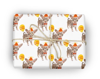 Chihuahua birthday wrapping paper, chihuahua wrap, gift wrap, dog gift wrap, dog wrapping paper - Pixie Drew