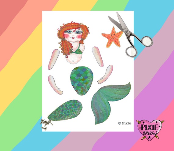 mermaid paper doll printable
