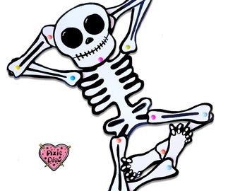 DIY Articulated Skeleton Paper Doll, Halloween Decoration (Digital Download)