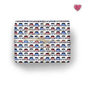 Classic mini Gift wrap, car wrapping paper, vehicle gift wrap, novelty print gift wrap, wrapping paper
