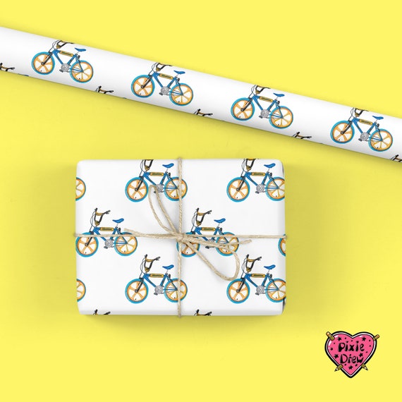 Cycling Bike Yellow Wrapping Paper 