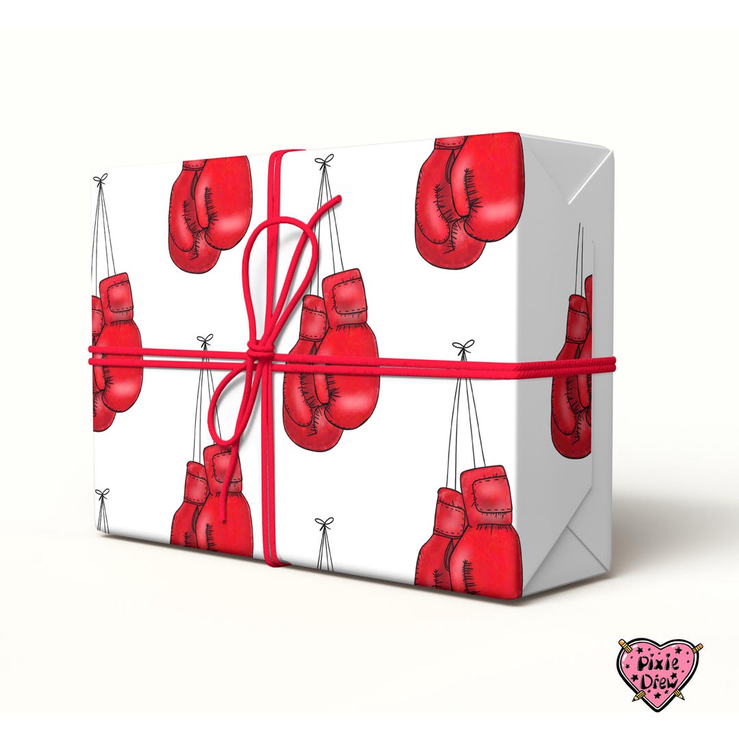 Paper Boxing Golves Boxing Glove Wrapping Paper, Boxer Gift Wrap With Red Boxing Gloves - Etsy