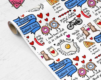 Best Husband Ever gift wrap, Husband wrapping paper, wrapping paper for him, novelty print gift wrap.