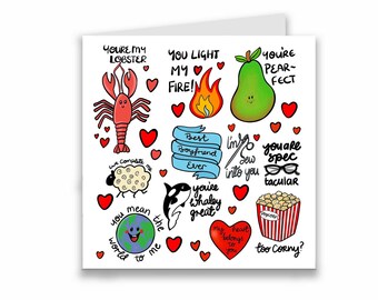 Boyfriend card, best boyfriend ever birthday jor valentines day card, silly puns for him