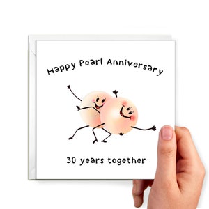 Carte d'anniversaire perle pour vos 30 ans, carte d'anniversaire de 30 ans, carte d'anniversaire de 30 ans de mariage pour votre femme ou votre mari