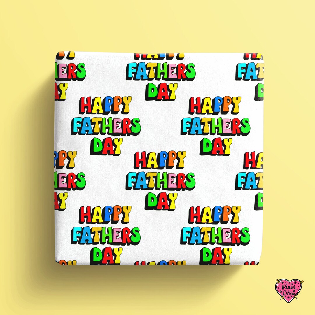 Happy Birthday Dad Wrapping Paper, Fathers Day Gift Wrap, Cyclist Happy
