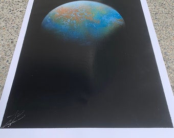 Earth In The Darkness Spray Paint Art Poster