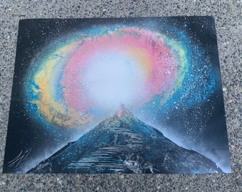 Path to the universe handmade spray paint poster