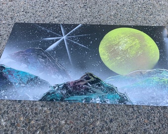 Path to space handmade spray paint poster