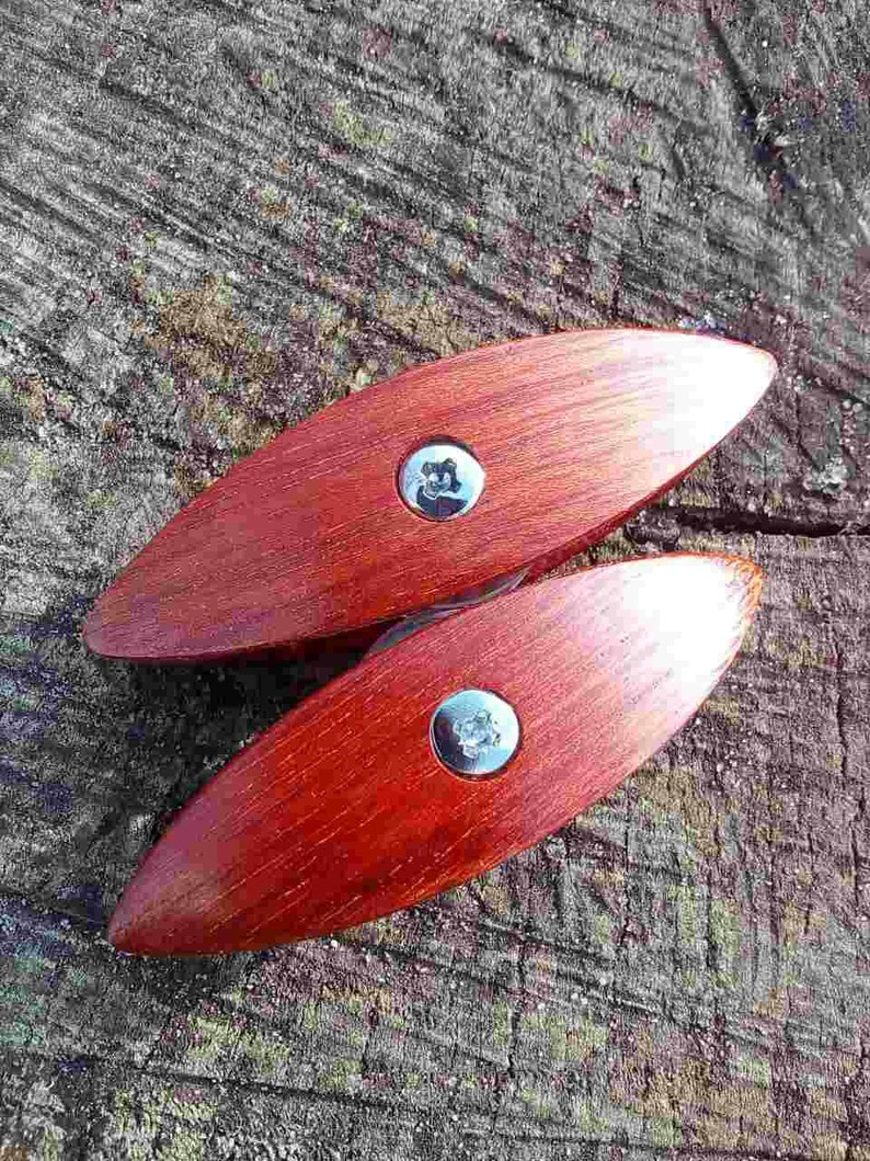 Satinwood. Wooden tatting shuttle with hook and bobin Etsy