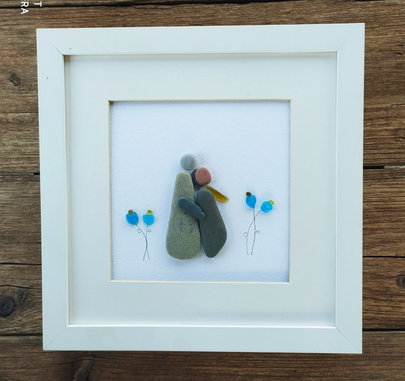 Couple art Pebble art couple birthday couple gift couple gift christmas couple gift anniversary sea glass couple Couple wall art