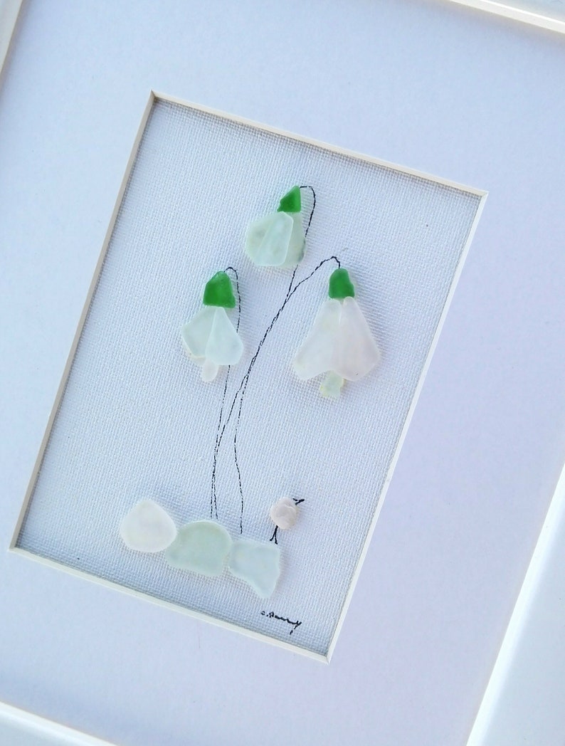 Sea glass flowers sea glass wall art pebble art flowers Etsy