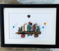 Large family gift picture, gold anniversary,Christmas family present, gold anniversary gift, Pebble art family, personalized family gift product logo