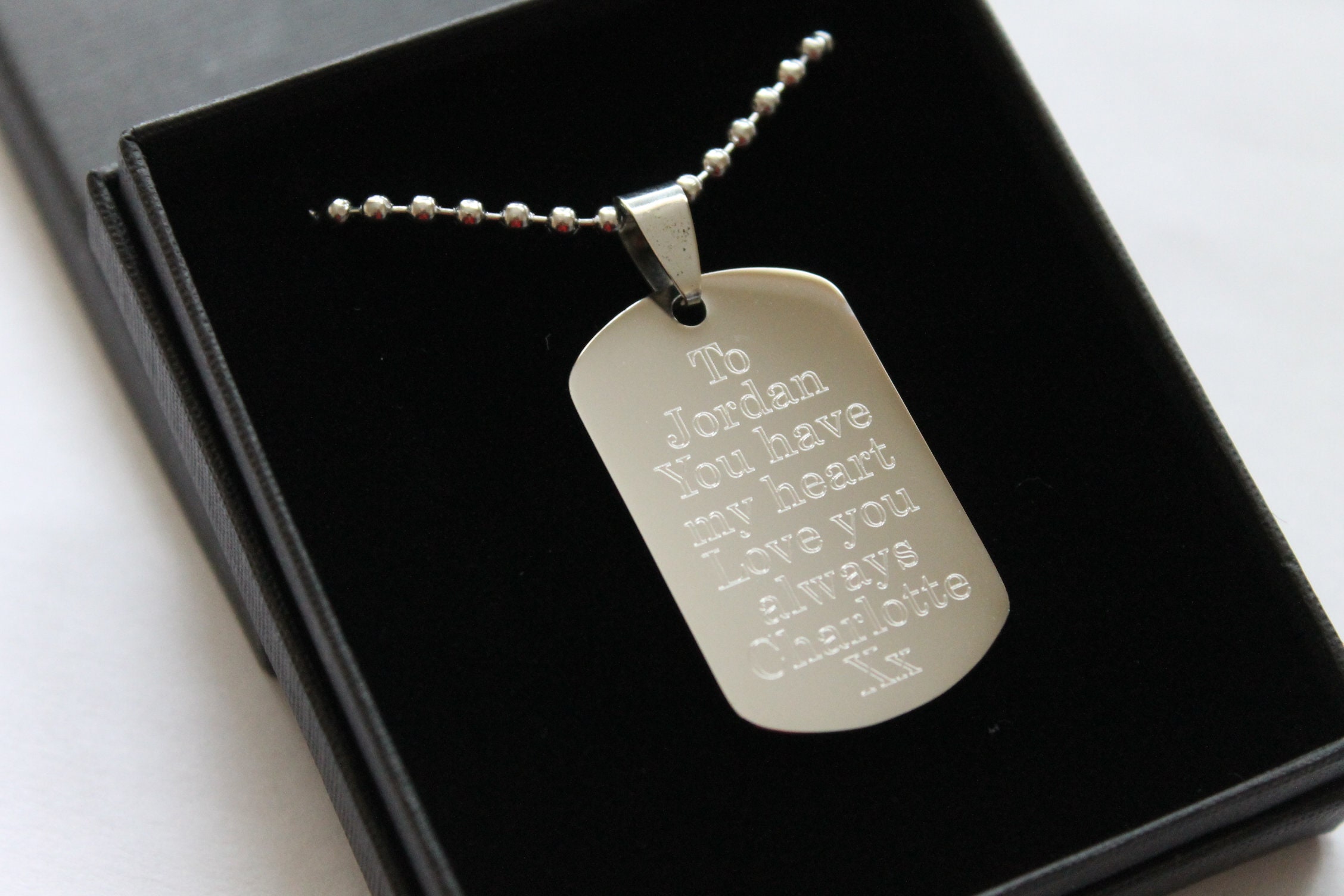Mens Personalised Dog Tag Necklace 