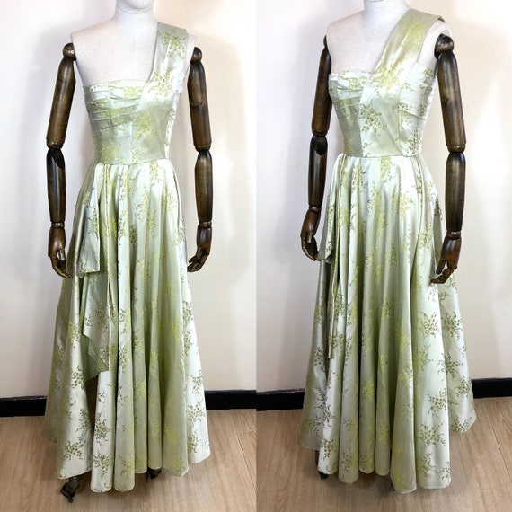 1940’s Original Vintage Brocade Ball gown Size UK