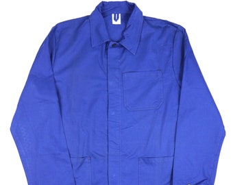 Vintage Blue Chore Jacket  - MEDIUM - Classic European style work wear / utility jacket.