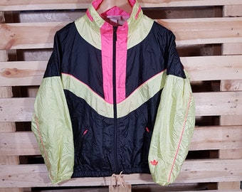 Hot pink windbreaker | Etsy Adidas Jacke Vintage Retro Windbreaker wasserdicht Nylon 90s
