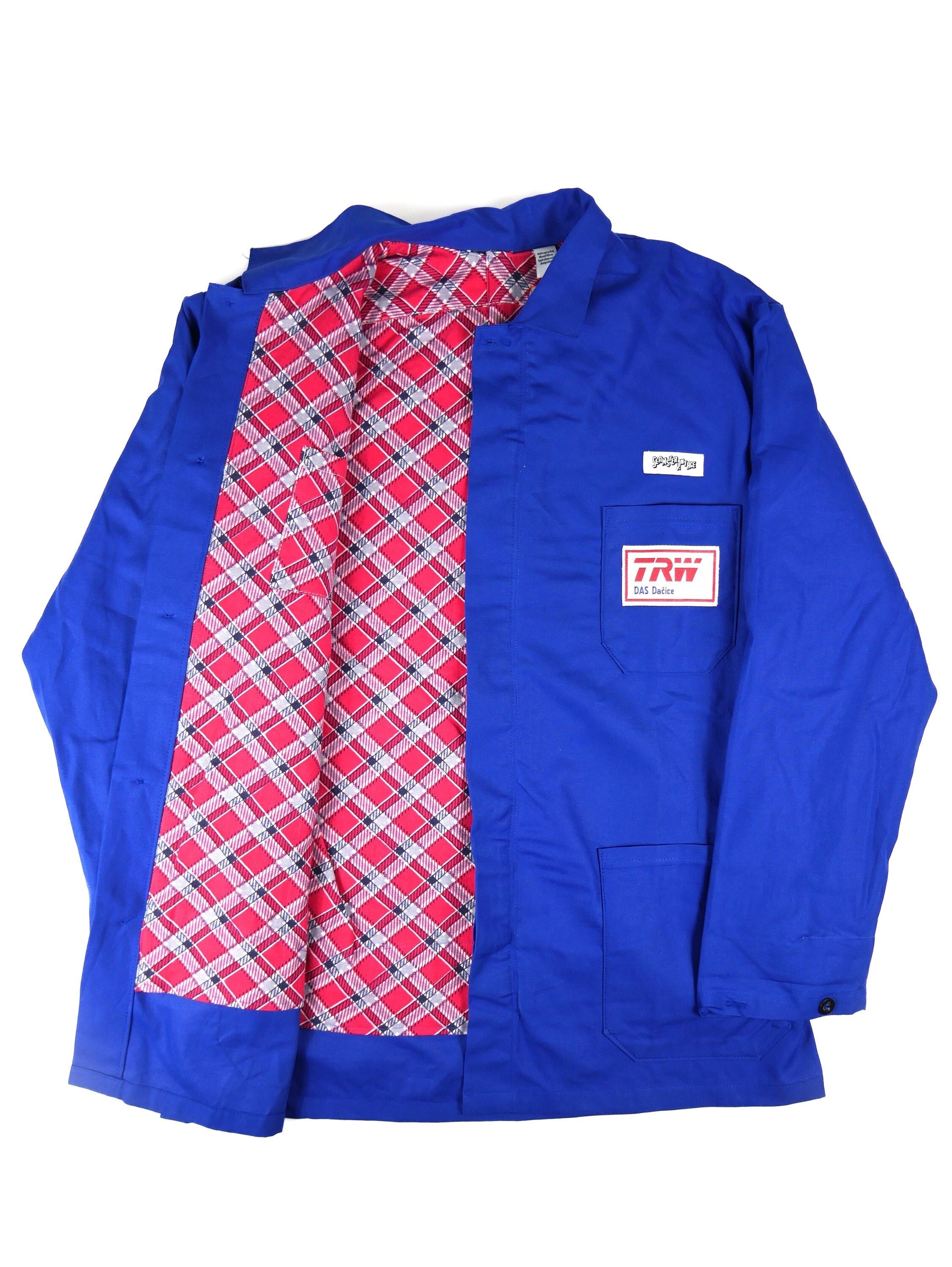 Boxy Checkerboard Melton Pu Varsity Jacket