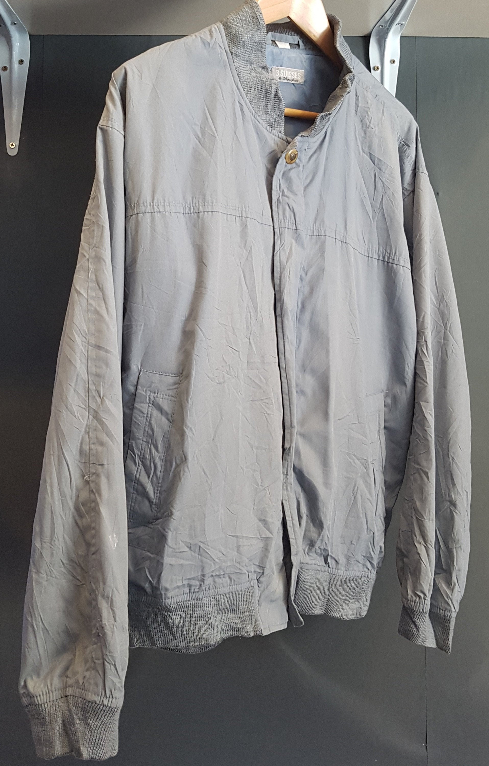 Image of Vintage Mens 1980S Blue Light Bomber Jacket xl Mod/Sports Coat -Quality Retro Fashion