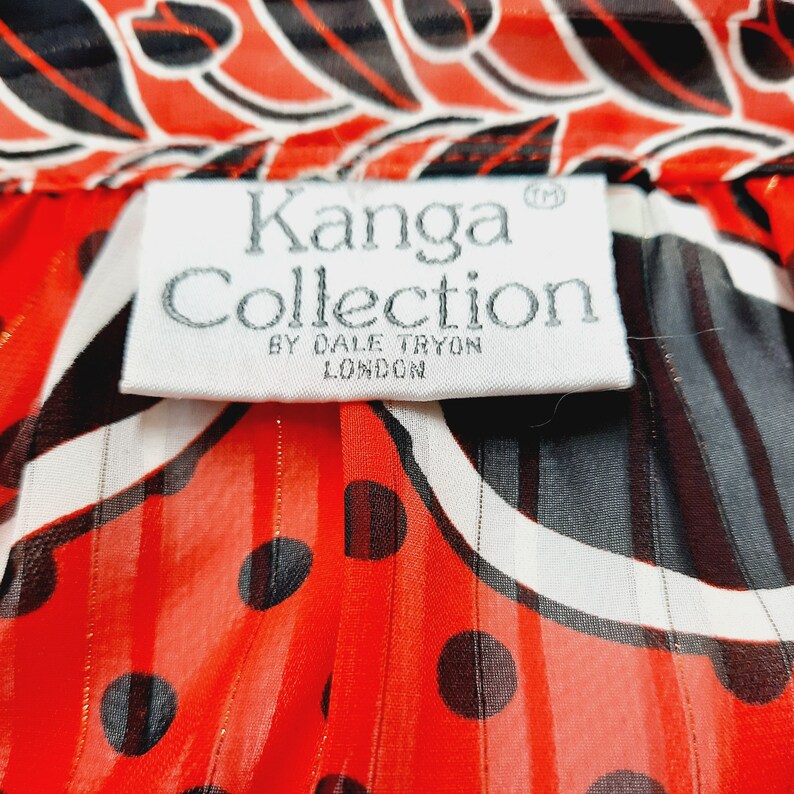 Bold Floral Polka Dot 1980s Red /& Black Print Peplum Blouse *SIZE 10-12*