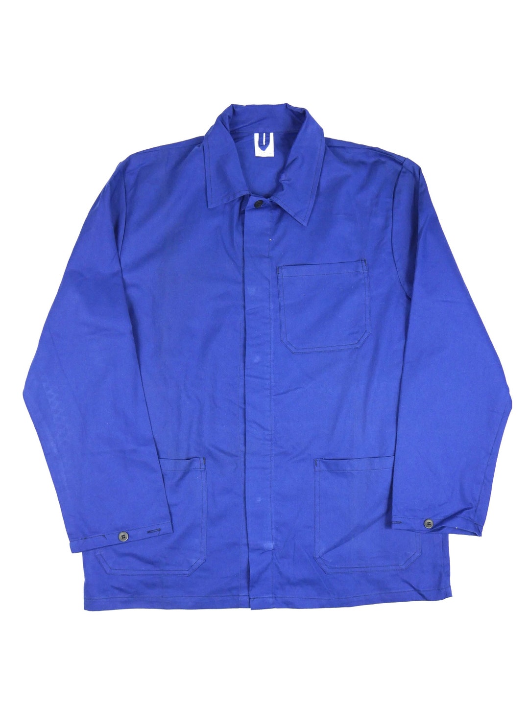 Vintage Blue Chore Jacket MEDIUM Classic European Style Work Wear ...