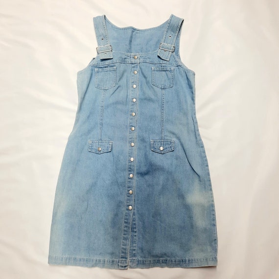 Vintage Denim Dungaree Dress SIZE 