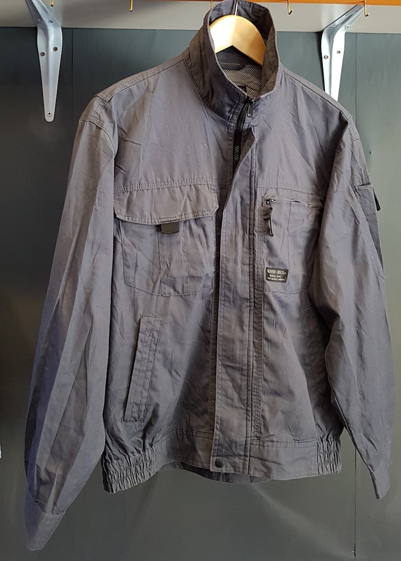 UtilityWork Wear Vintage Mens Blue Workers Chore Jacket Quality Retro Fashion- -LARGE-