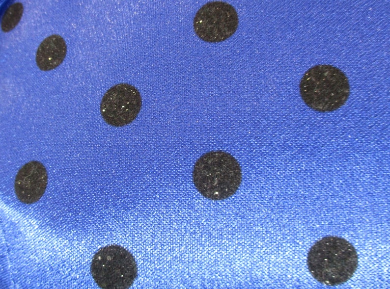 Quality Retro Fashion- Bust 40 1960s Vintage Womens Blue/&Black Glitter Polka dot Dress MEDIUM Size 14 by Yessica