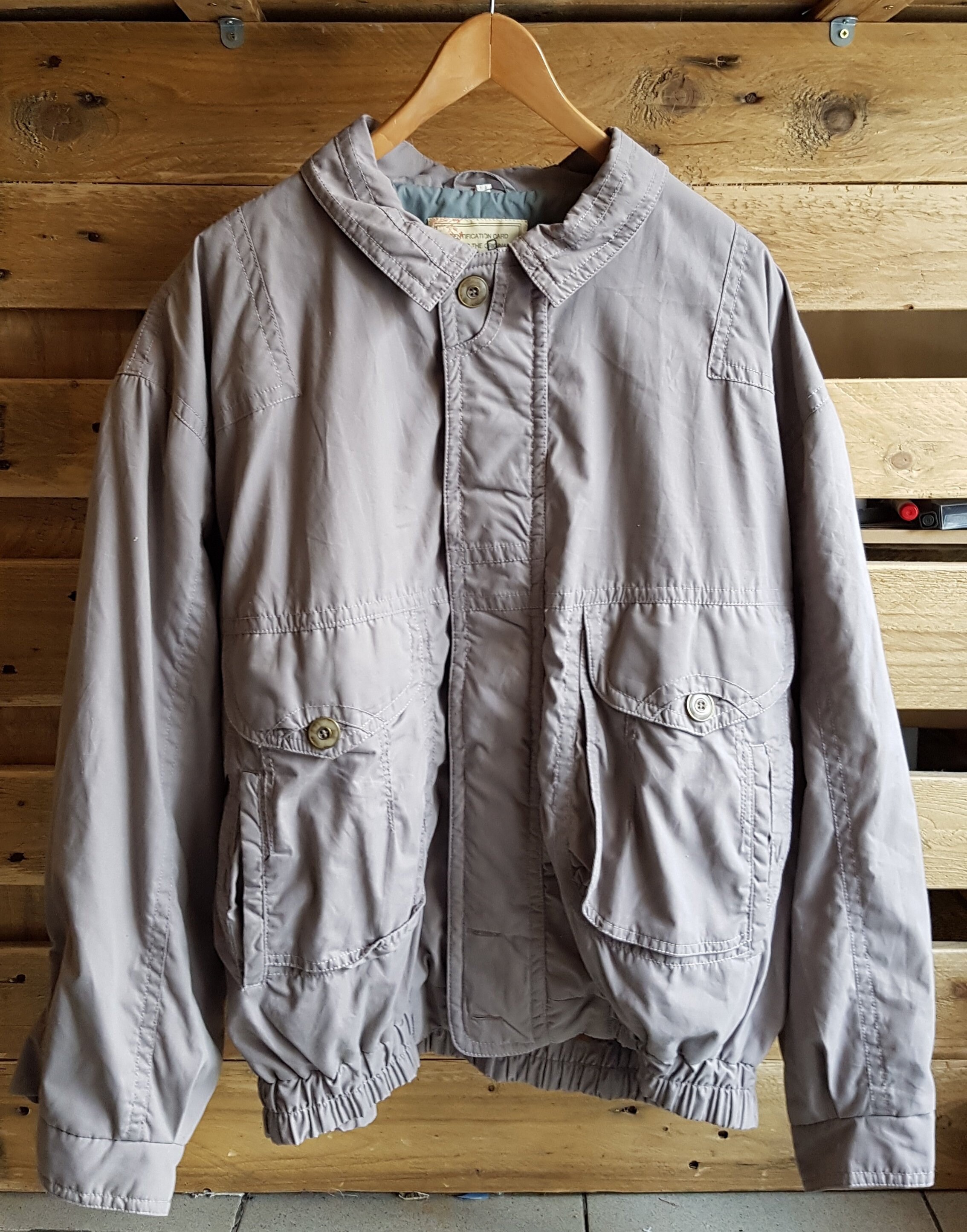 Image of Vintage Mens Grey Light Bomber Jacket -3xl - -Quality Retro Menswear