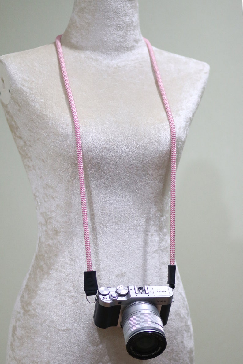 Rope /& Leather Neck Shoulder Camera Strap 40 Pink Soft Braided Rope For Mirrorless Leica Olympus Canon Nikon Fuji Sony Panasonic Pentax