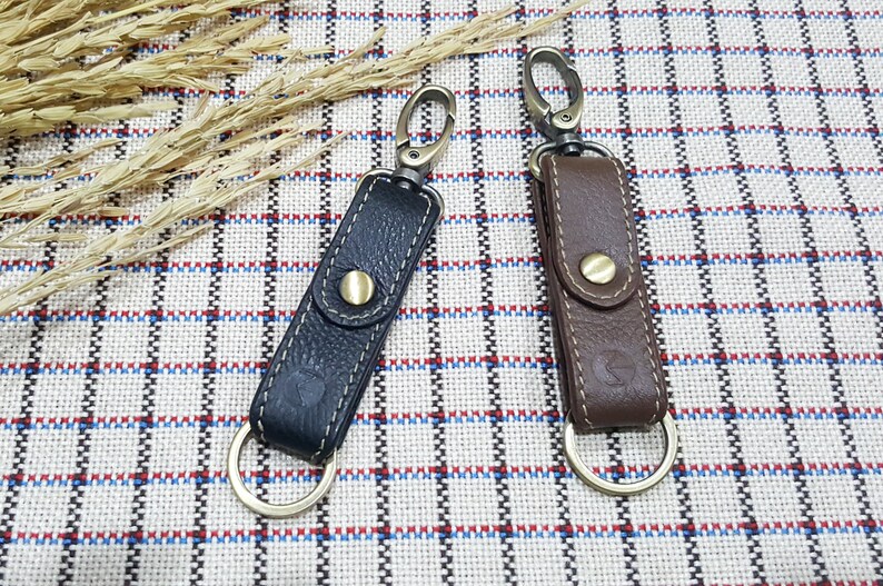 Black Brown Durable Double Layers Leather Quick Release Multifunction Key Holders with Trigger Snap Hook /& O-Ring 2 color choices