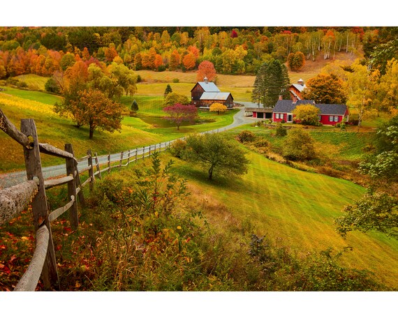 Sleepy Hollow Farm Vermont Woodstock Fall VT - Etsy