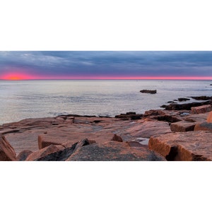 Acadia Sunrise Glow - Maine Coast Bar Harbor