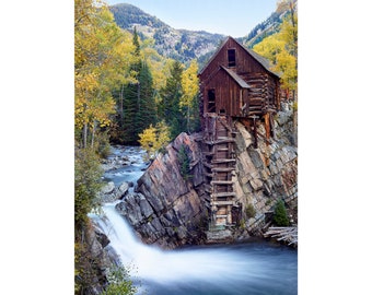 Crystal Mill - Colorado Aspens Marble Waterfall