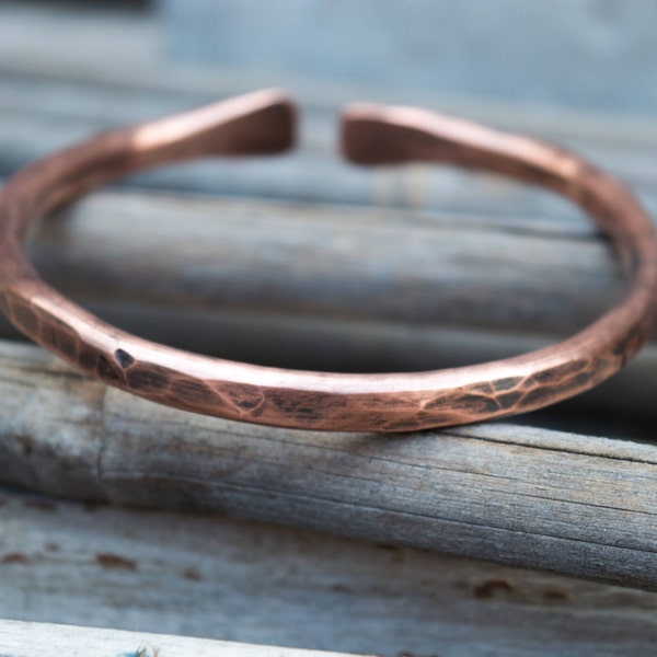 Mens copper bracelet, Cool mens bracelet, Rustic mens bracelet, Chunky copper bracelet, Mens cuff bracelet, Cuff bracelet for men, Handmade